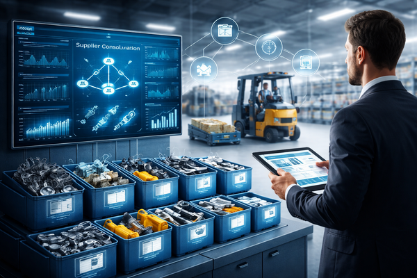 Lieferantenkonsolidierung im C-Teile-Management mit digitalem Kanban-System und automatisierter Nachschubsteuerung im Industriewarehouse